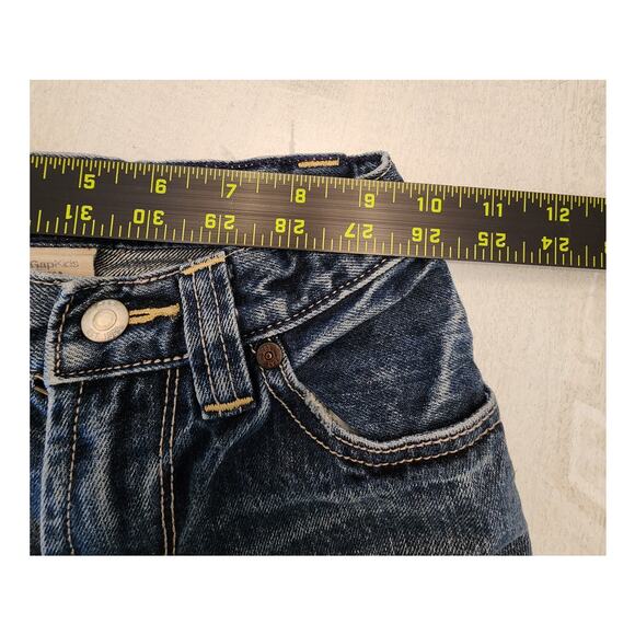 Gap Kids Boot Fit Denim Jeans Distressed SZ 6 Adjustable Waist Girls Wide Leg - Picture 8 of 10